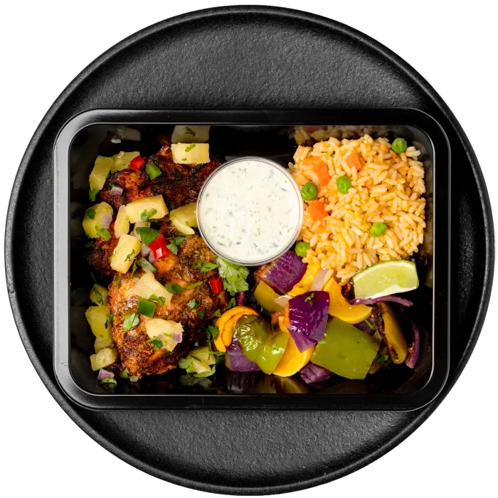 Al pastor chicken thighs meal-prep tray