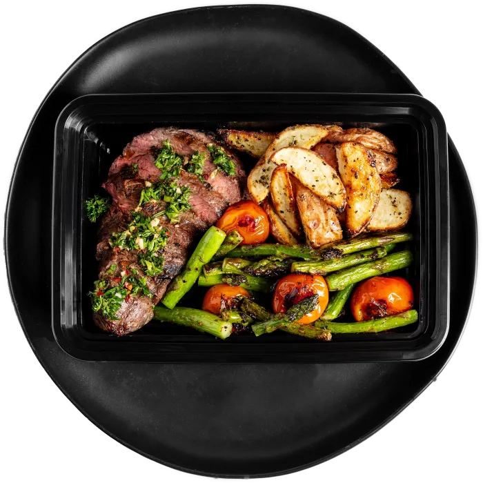 Chimichurri steak meal-prep tray